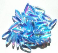 50 5x16mm Transparent Light Sapphire AB Dagger Beads